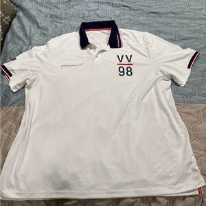 Vineyard Vines VV-98Performance Polo Shirt Men’s XXL White USA Flag Racing